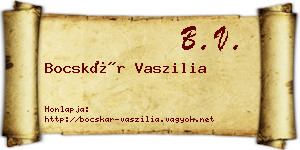 Bocskár Vaszilia névjegykártya